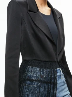 EVERLY DRAMA LACE MAXI BLAZER