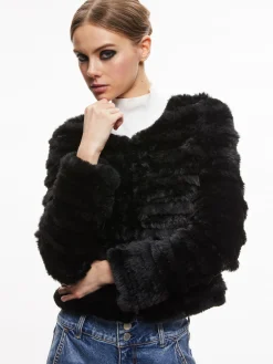 FAWN FAUX FUR TEXTURED JACKET
