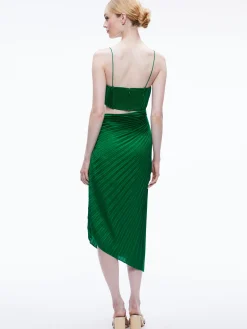 FAYETH CUT OUT ASYMMETRICAL HEM MIDI DRESS