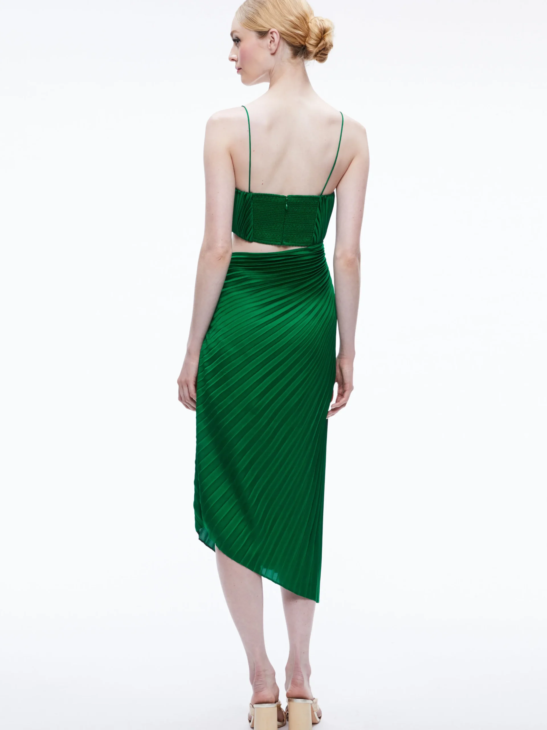FAYETH CUT OUT ASYMMETRICAL HEM MIDI DRESS