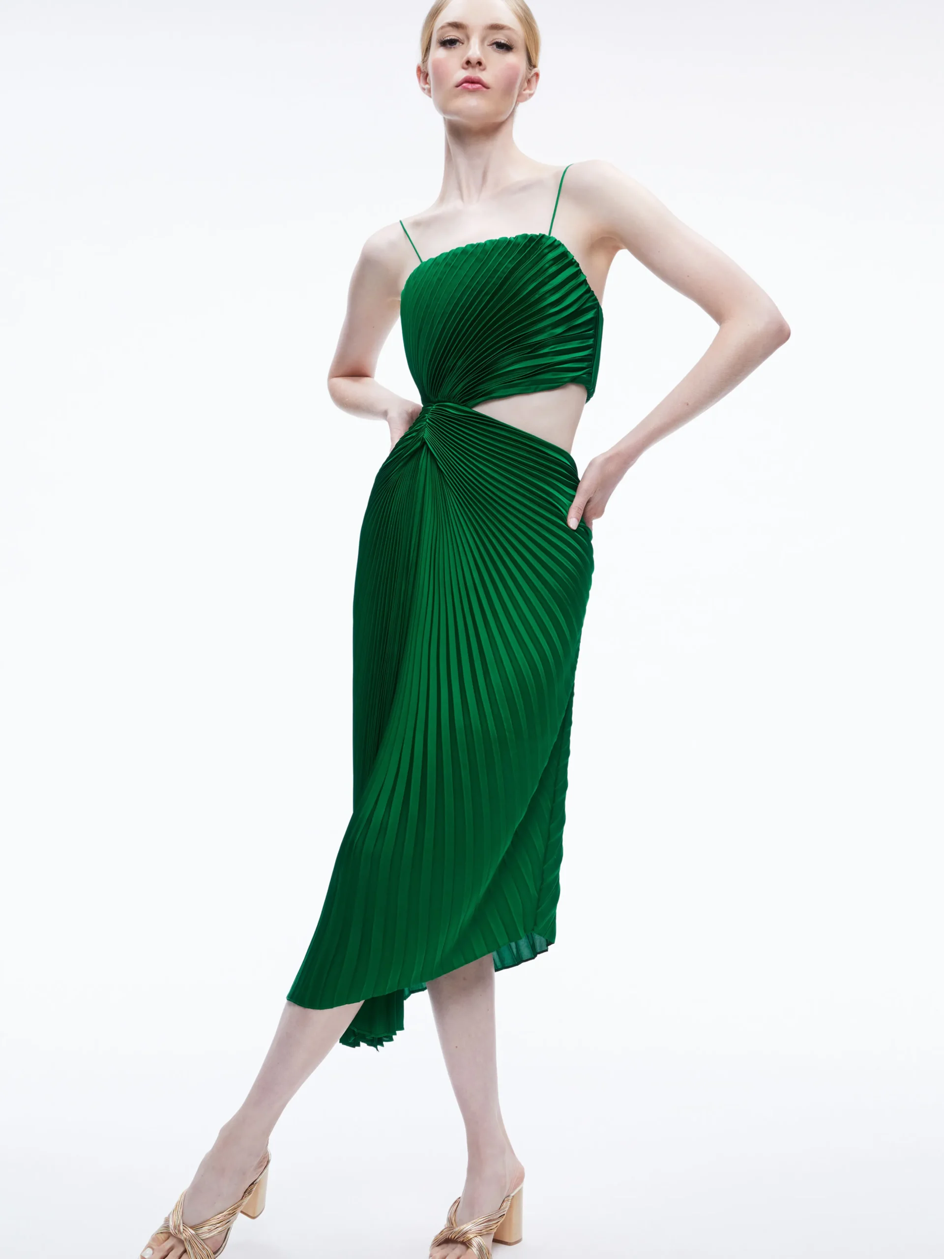 FAYETH CUT OUT ASYMMETRICAL HEM MIDI DRESS