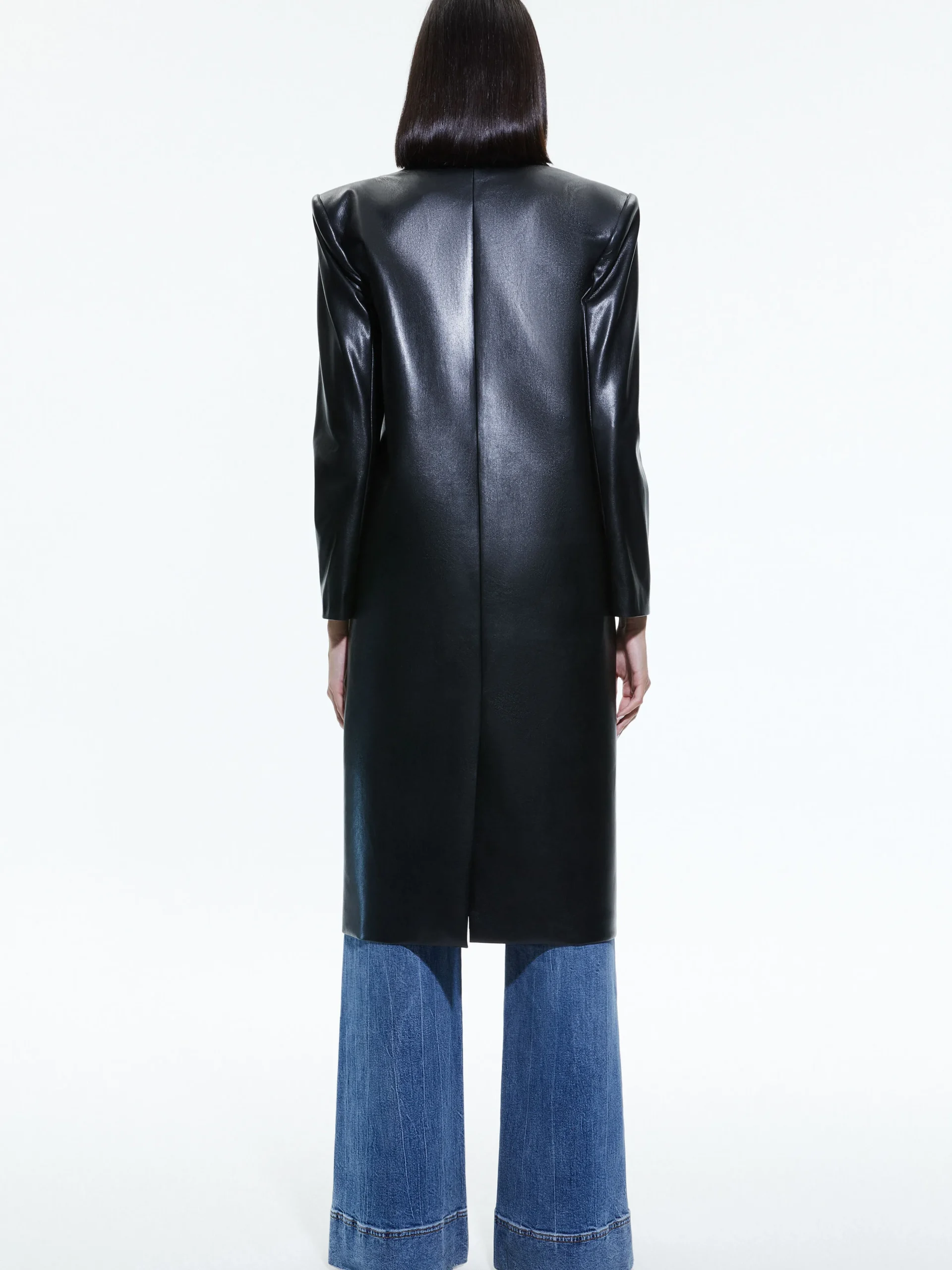 FIERRO VEGAN LEATHER LONG BLAZER