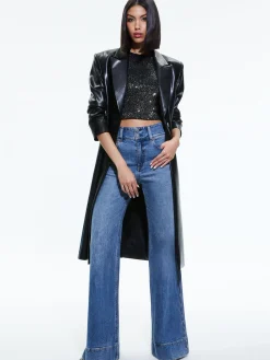 FIERRO VEGAN LEATHER LONG BLAZER