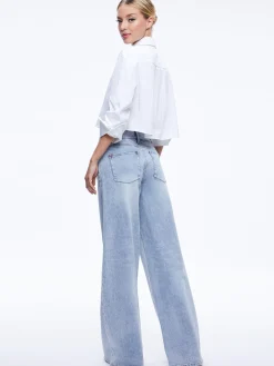 FINELY CROPPED OVERSIZED BUTTON DOWN SHIRT