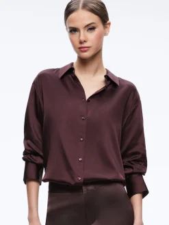 FINELY OVERSIZED BUTTON DOWN SHIRT + JC WIDE LEG SIDE SLIT PANT