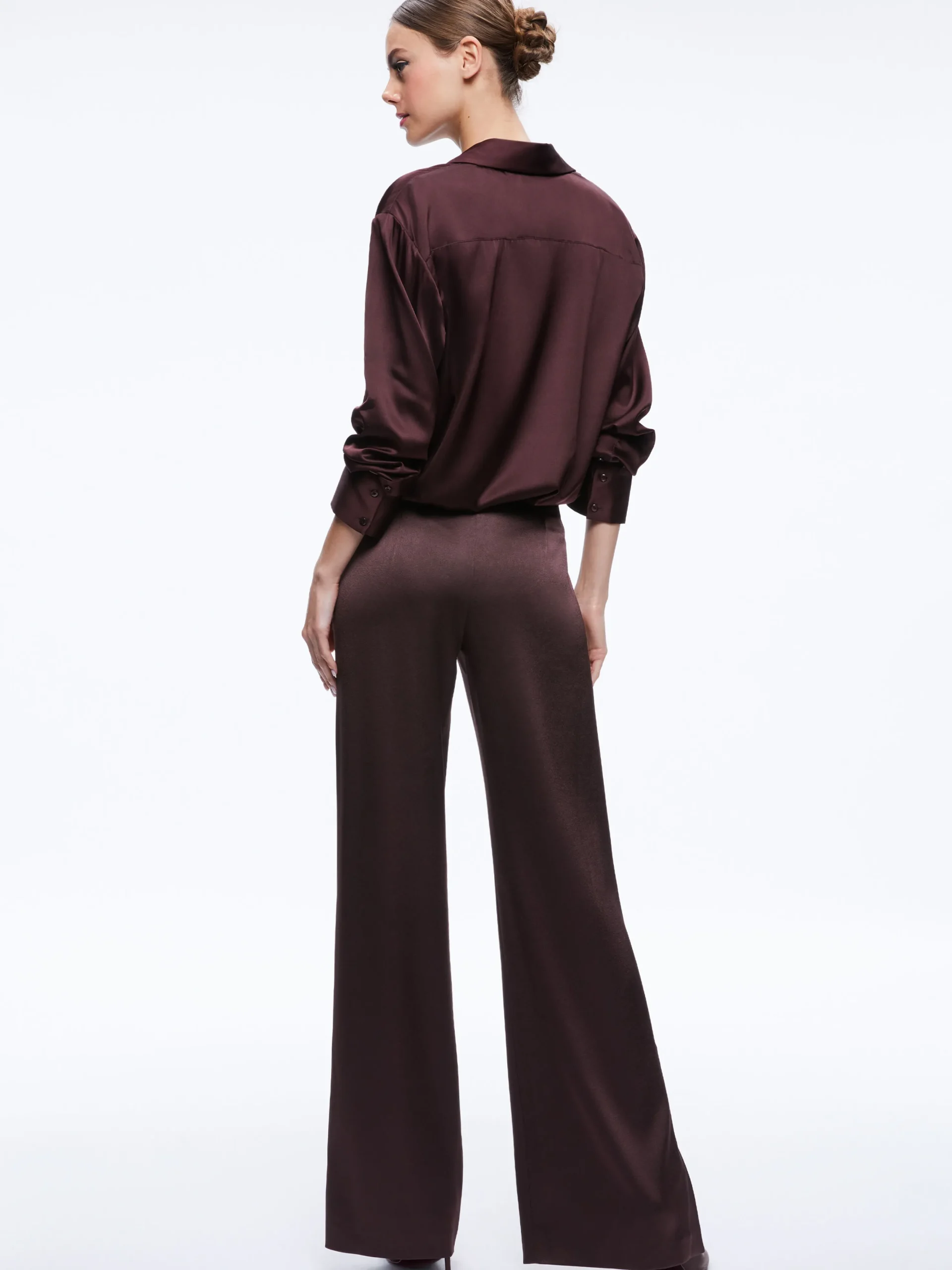 FINELY OVERSIZED BUTTON DOWN SHIRT + JC WIDE LEG SIDE SLIT PANT
