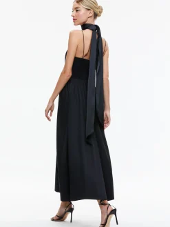 GLYNIS SPAGHETTI STRAP SCARF MIDI DRESS