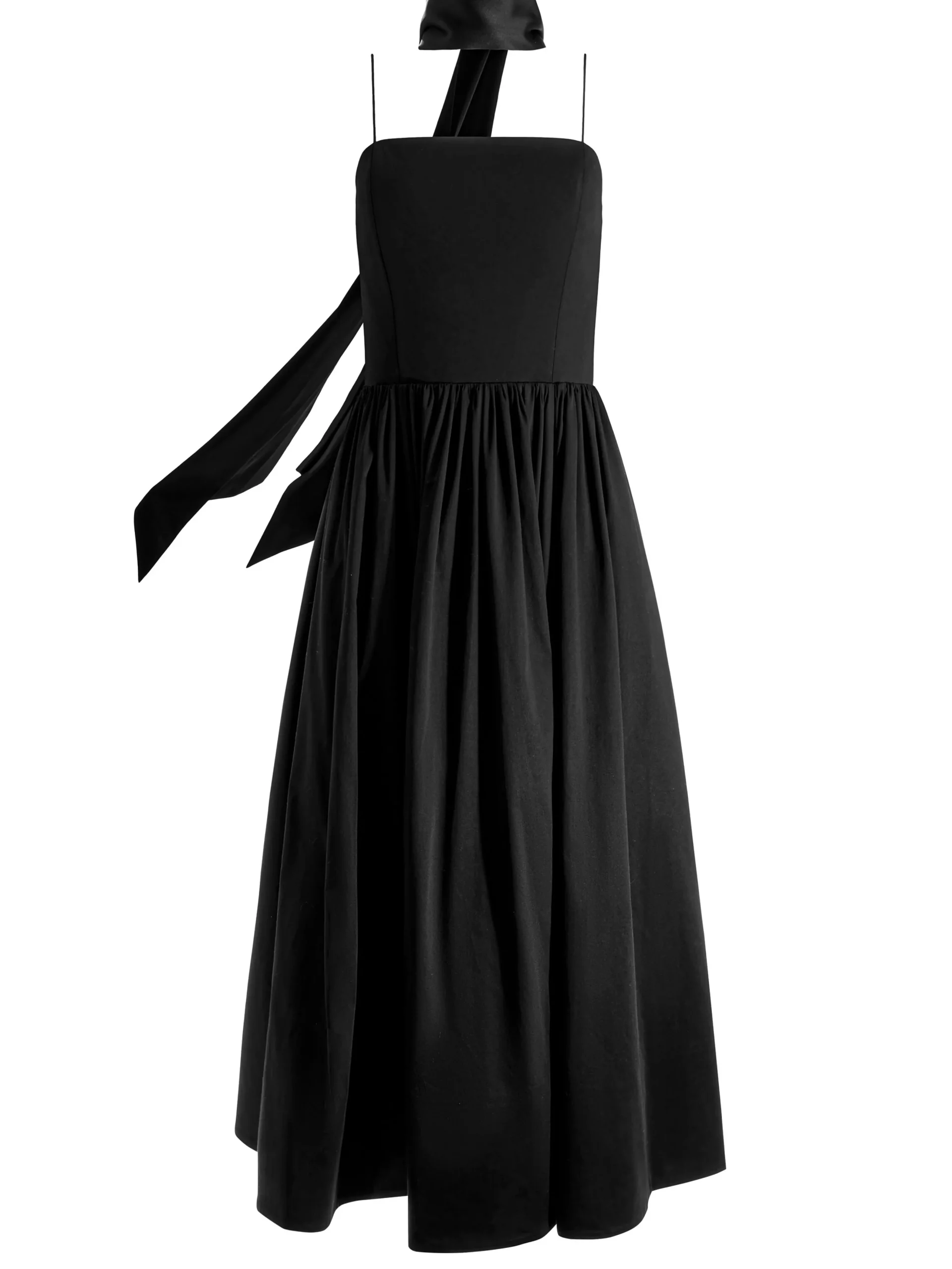 GLYNIS SPAGHETTI STRAP SCARF MIDI DRESS
