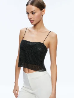 GRAZI EMBELLISHED SPAGHETTI STRAP TOP