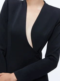 GUENDA CURVED NECKLINE BLAZER DRESS