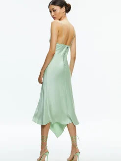 HARMONY DRAPEY ASYMMETRICAL MIDI DRESS