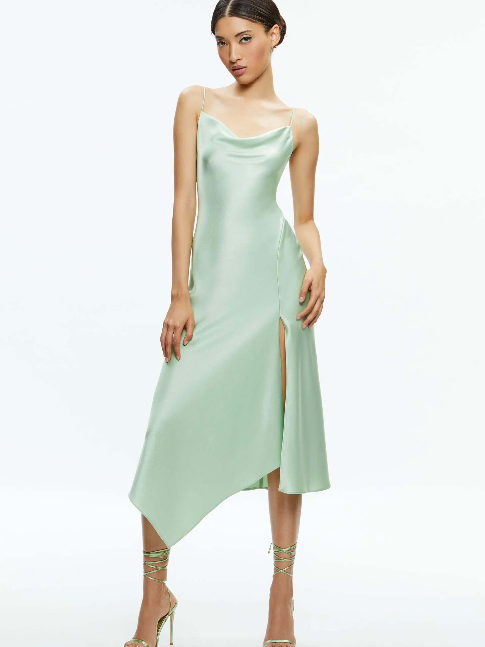 HARMONY DRAPEY ASYMMETRICAL MIDI DRESS