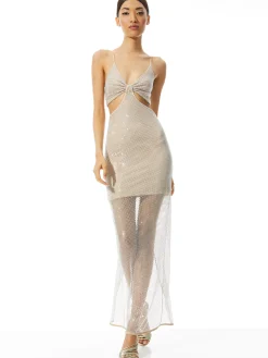 HAVANA EMBELLISHED CUT OUT DRESS