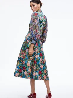 ILAN SMOCKED SLEEVE BUTTON FRONT BLOUSE