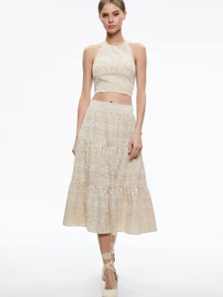 JAYMEE TIE NECK CROPPED HALTER TOP