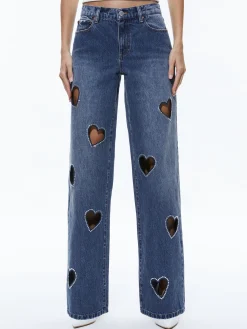 JEFF HEART EMBELLISHED CROPPED DENIM JACKET + KARRIE EMBELLISHED HEART JEAN