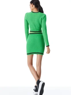 JENAE CABLE KNIT V-NECK CARDIGAN