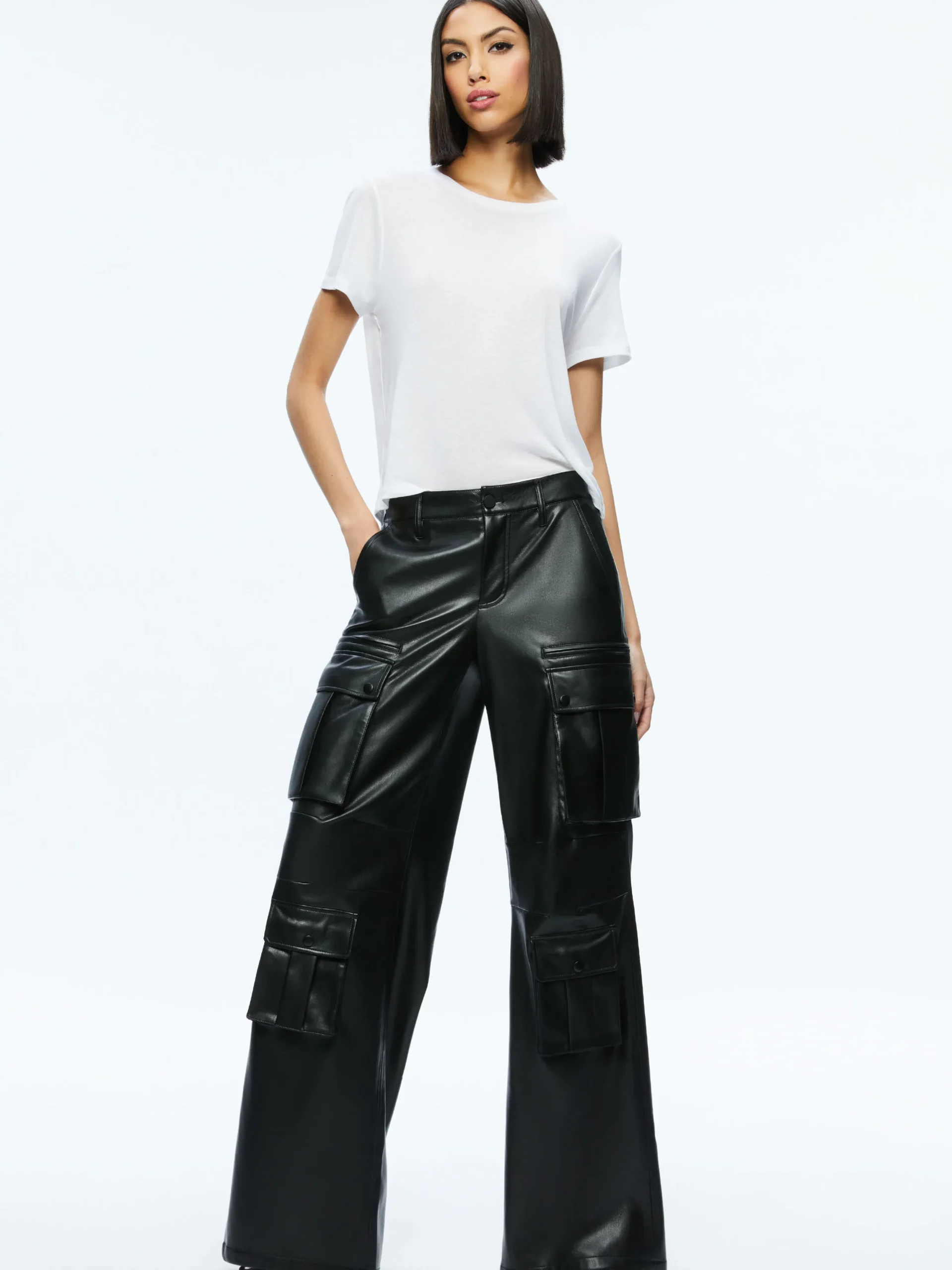 JOETTE VEGAN LEATHER CARGO PANT