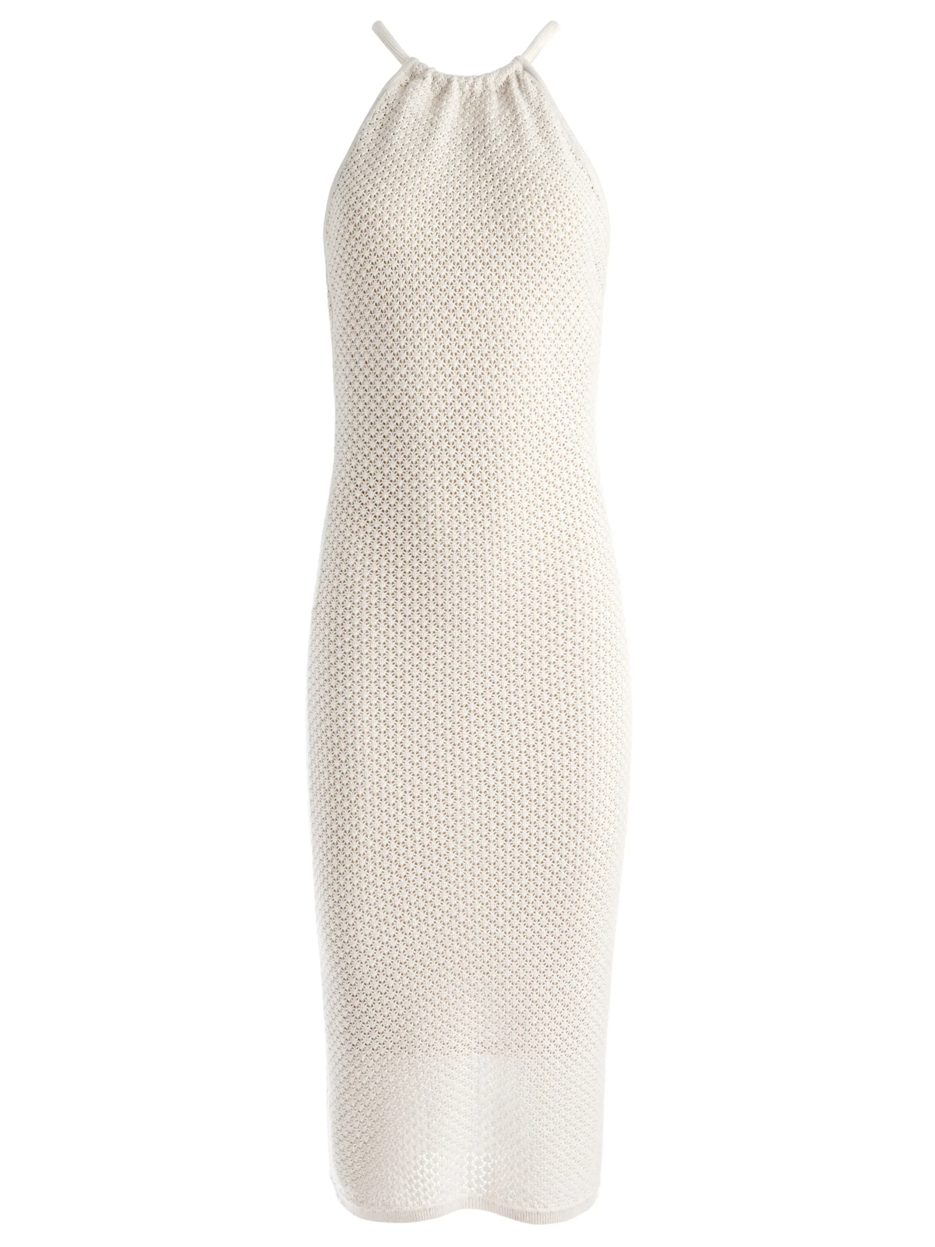 JOVI POINTELLE CORD BACK HALTER DRESS