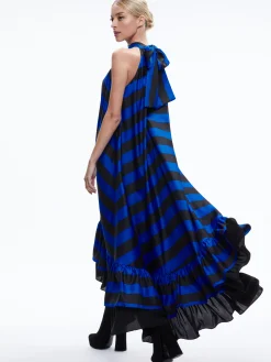 JOVIE HALTER NECK HIGH LOW MAXI DRESS