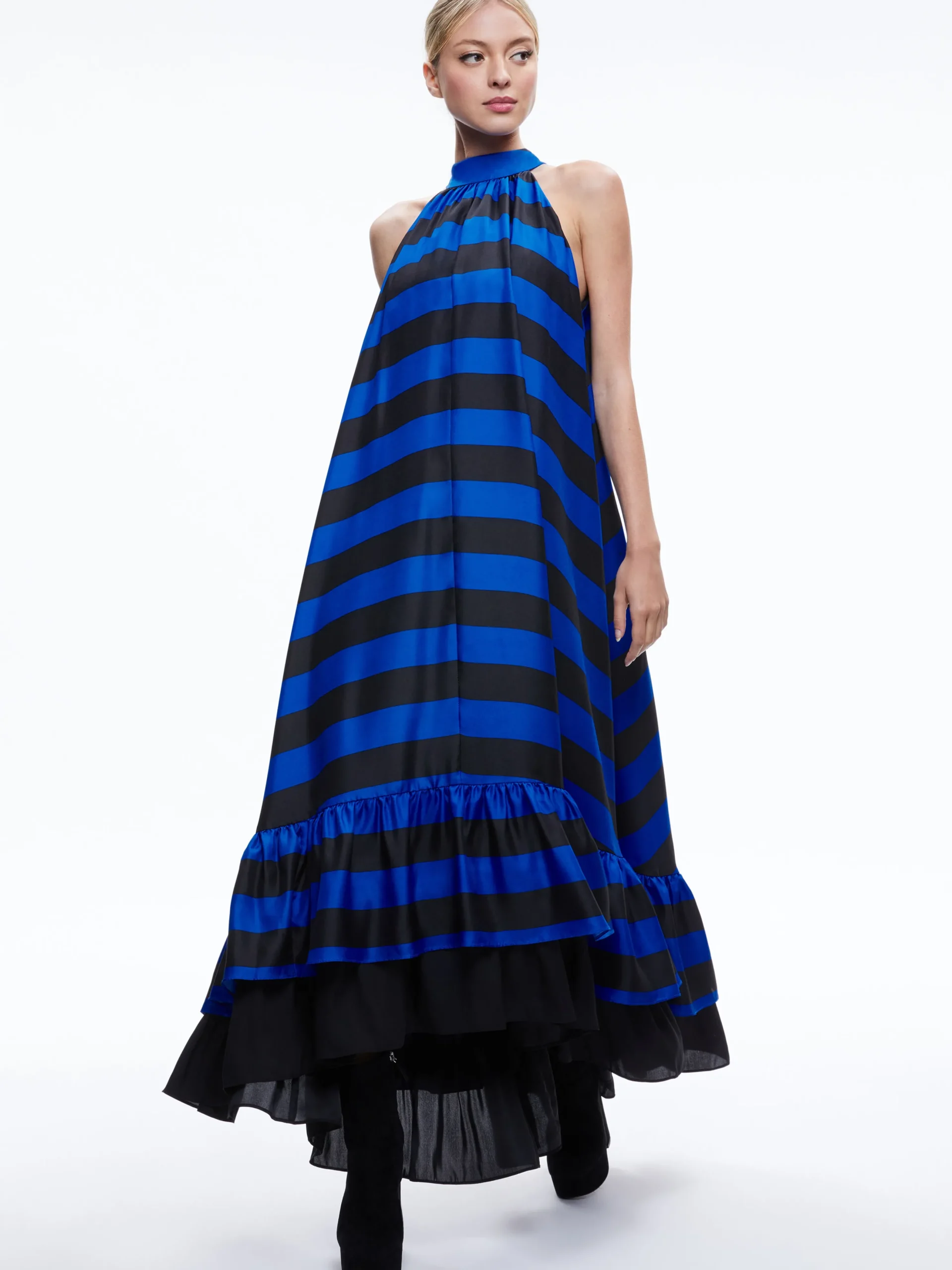JOVIE HALTER NECK HIGH LOW MAXI DRESS