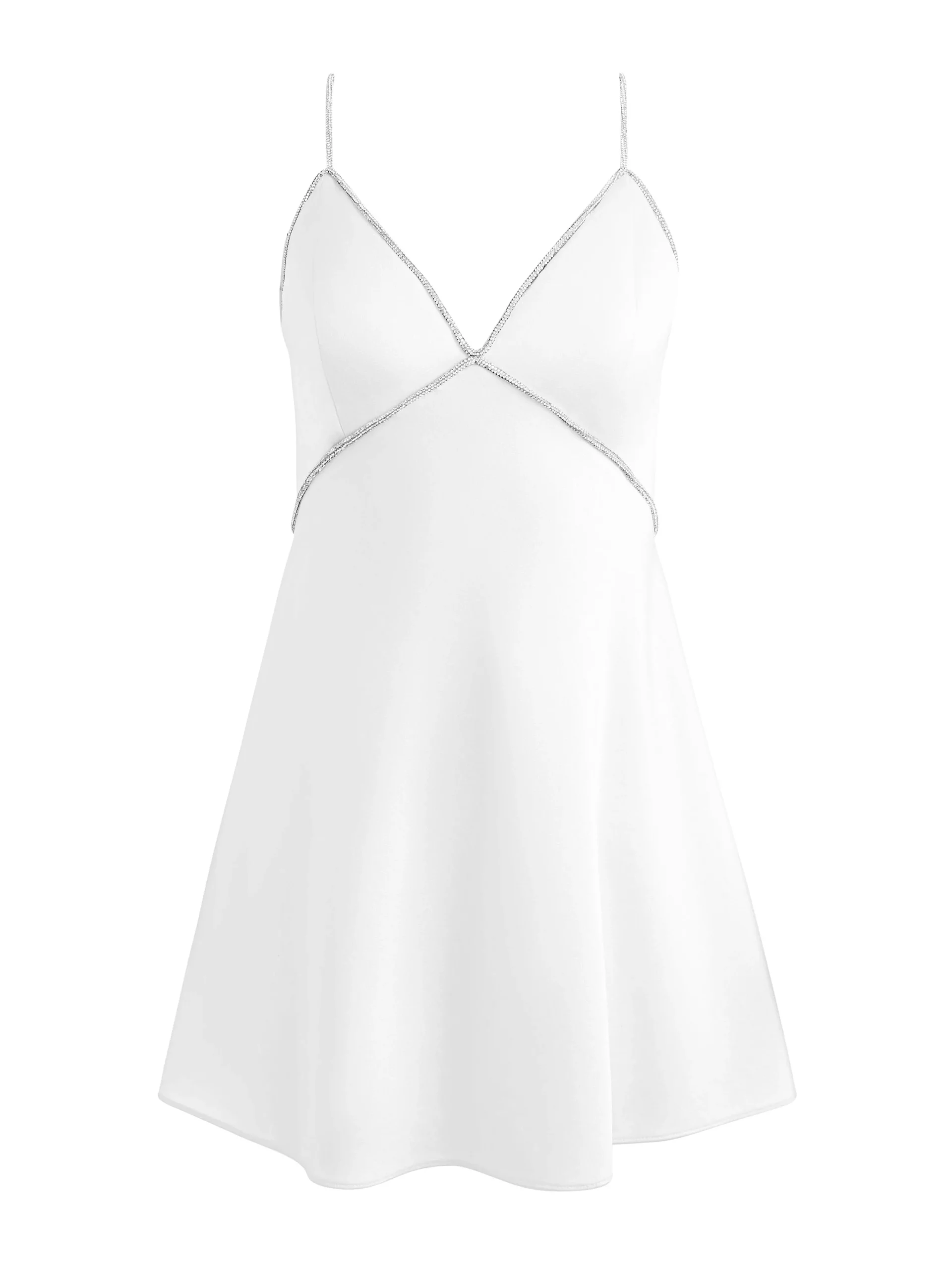 JULIENNE EMBELLISHED V-NECK MINI DRESS