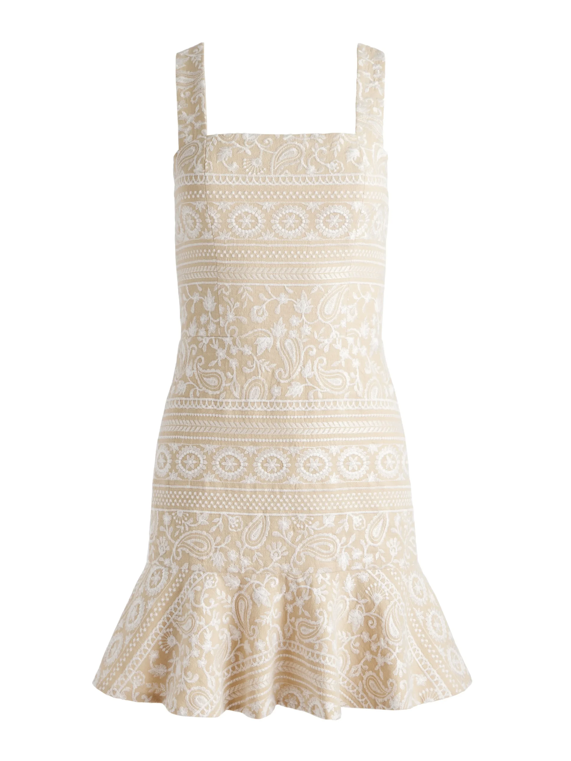 KAIDRA SQUARE NECK DROP WAIST MINI DRESS