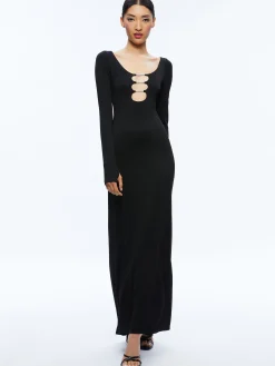 KALENA SCOOP NECK CUTOUT MAXI DRESS