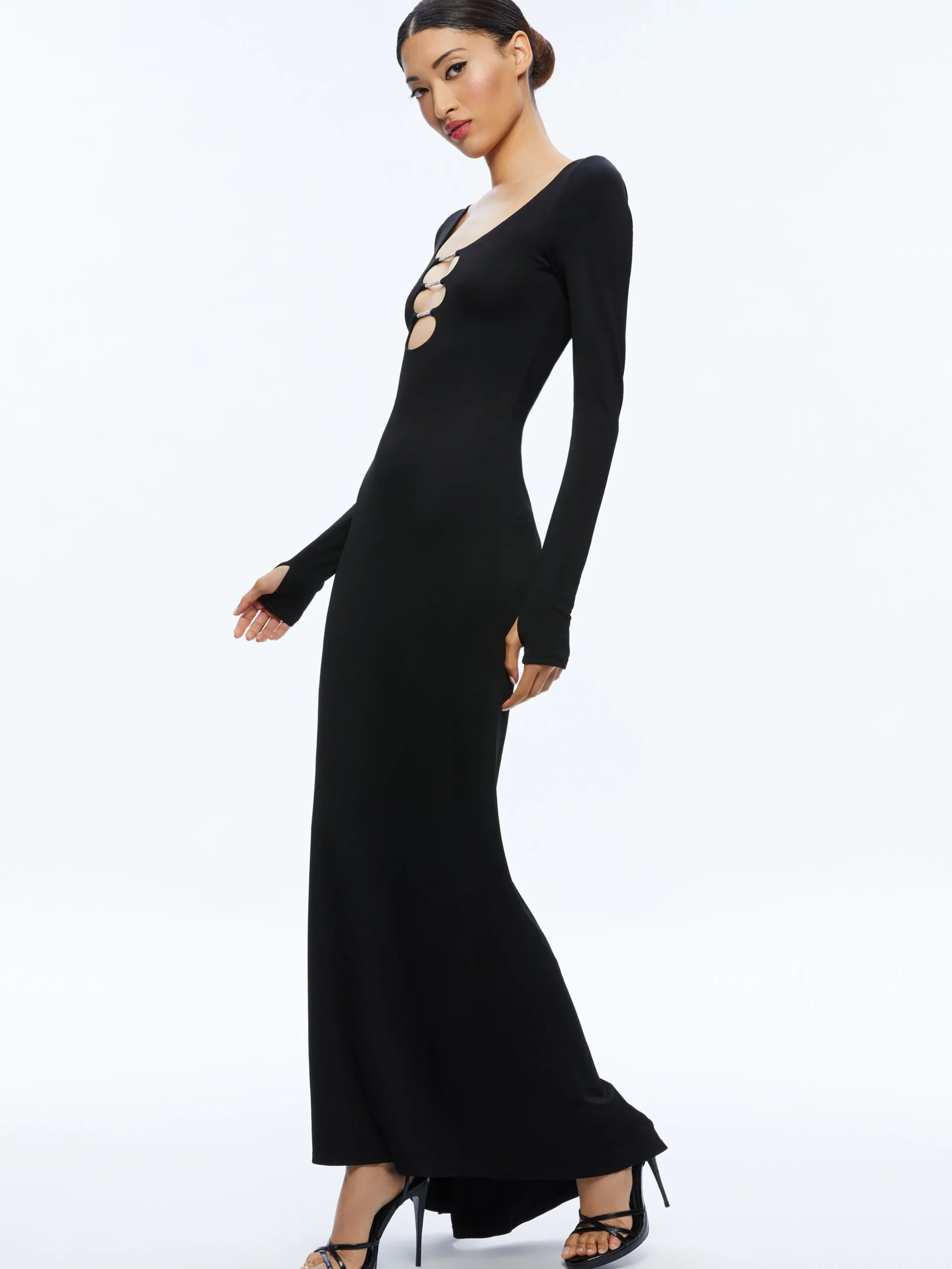 KALENA SCOOP NECK CUTOUT MAXI DRESS