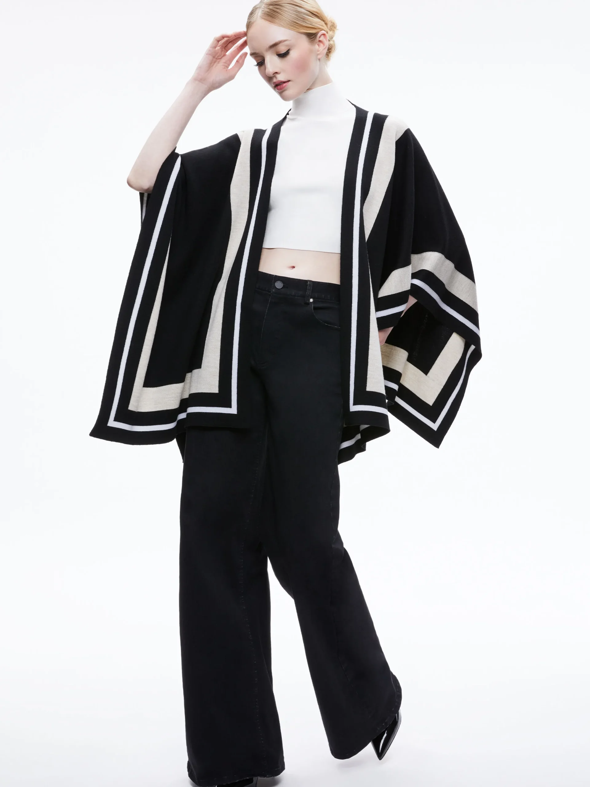 KAMALA STRIPE PONCHO