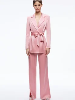 KARLEY WRAP BLAZER + JC WIDE LEG SIDE SLIT PANT