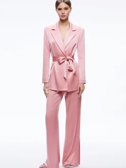KARLEY WRAP BLAZER + JC WIDE LEG SIDE SLIT PANT