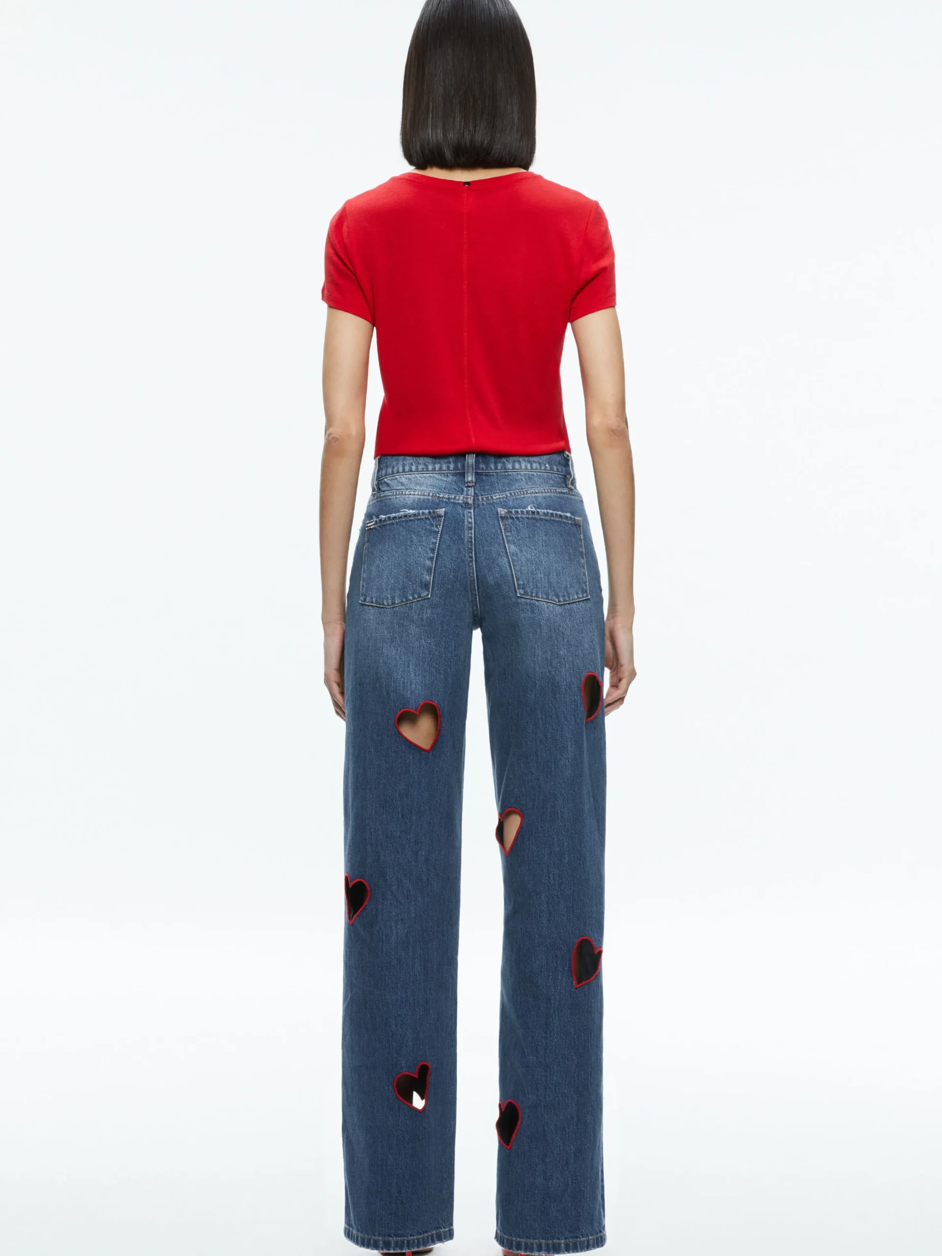 KARRIE EMBROIDERED HEART CUTOUT JEAN