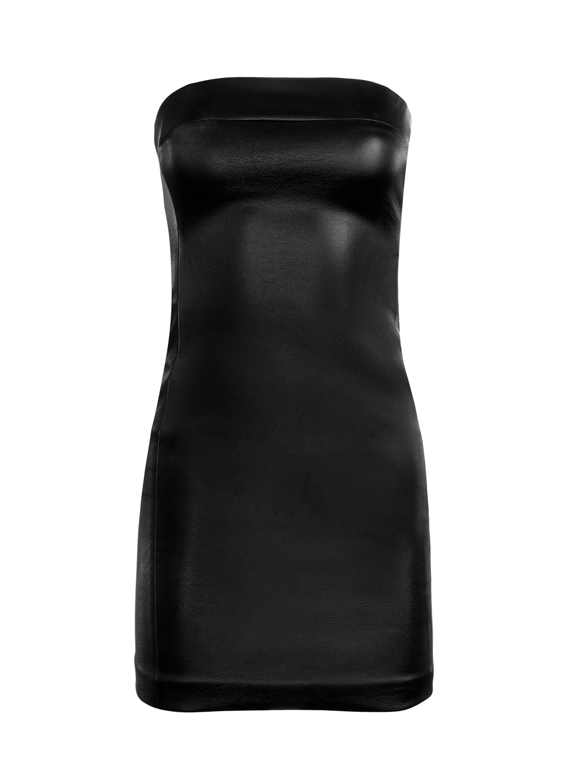 KELLY STRAPLESS VEGAN LEATHER MINI DRESS