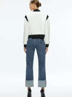 KERI COMBINATION VEGAN LEATHER VARSITY JACKET