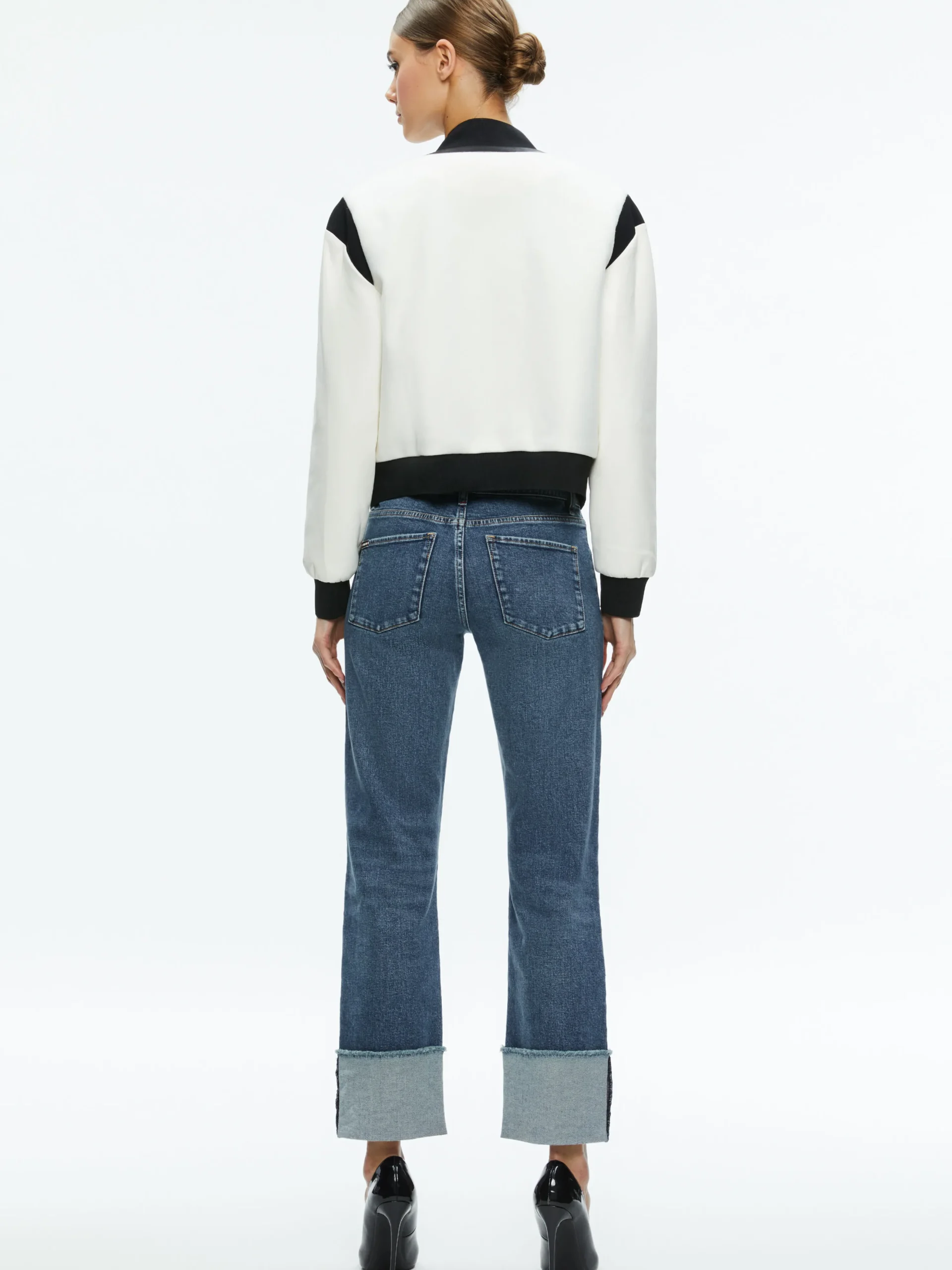 KERI COMBINATION VEGAN LEATHER VARSITY JACKET