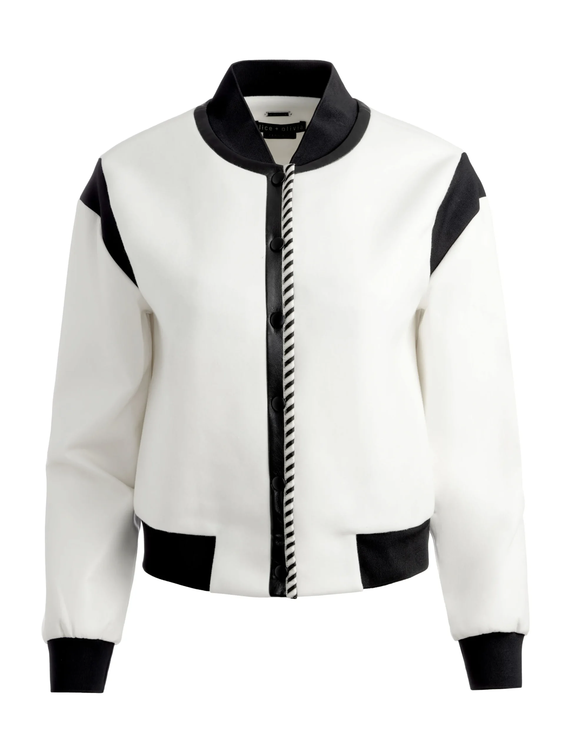 KERI COMBINATION VEGAN LEATHER VARSITY JACKET
