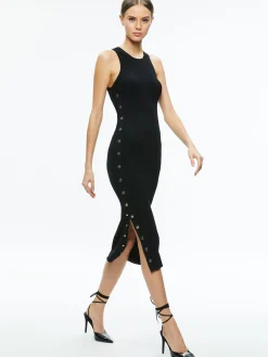 LALITA SIDE SNAP MIDI DRESS