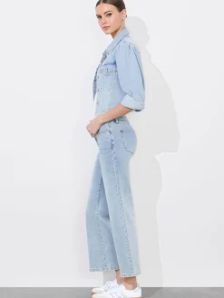 LANA PUFF SLEEVE DENIM JACKET WITH RAW HEM