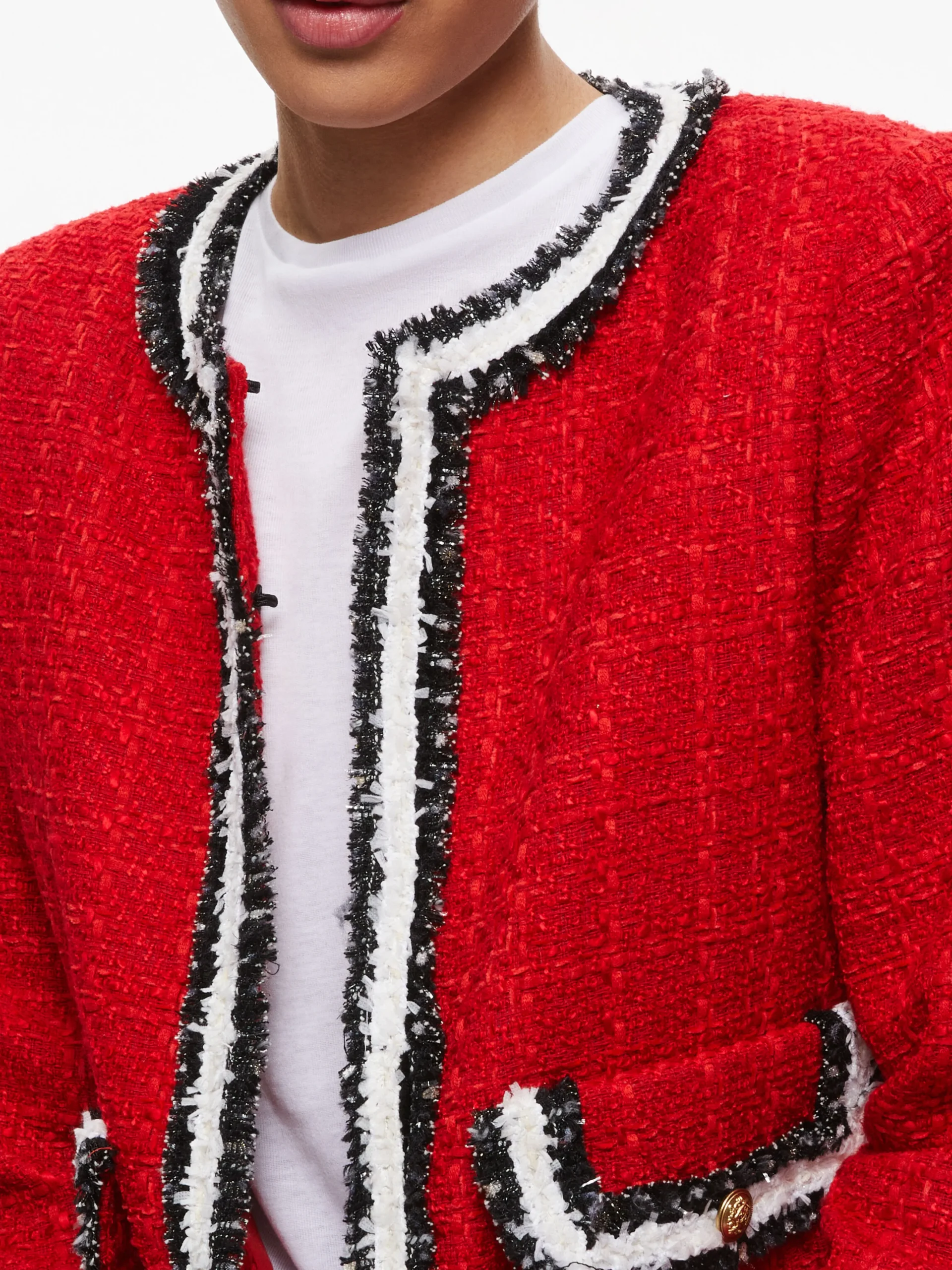 LANDON TWEED CROPPED JACKET + RUBI TWEED MINI SKIRT