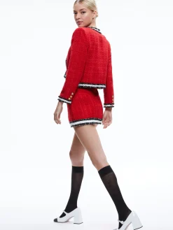 LANDON TWEED CROPPED JACKET + RUBI TWEED MINI SKIRT