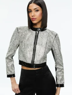 LARI CRYSTAL EMBELLISHED LEATHER JACKET