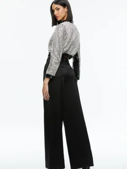 LARI CRYSTAL EMBELLISHED LEATHER JACKET