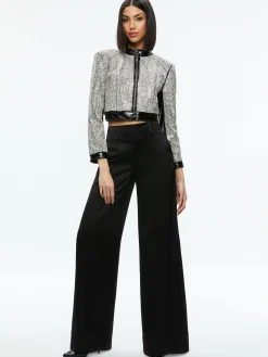 LARI CRYSTAL EMBELLISHED LEATHER JACKET