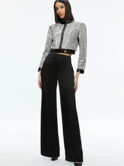 LARI CRYSTAL EMBELLISHED LEATHER JACKET