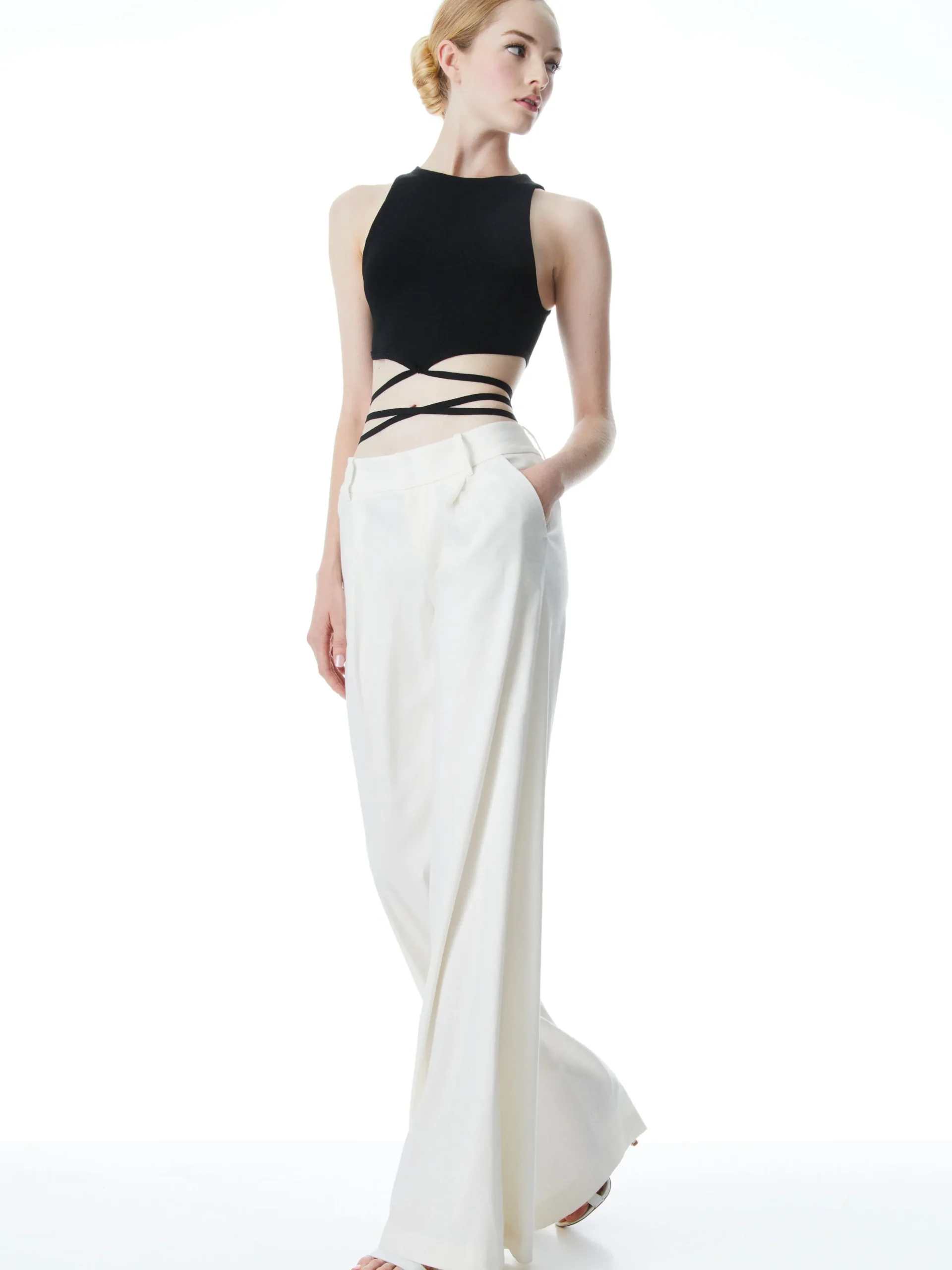 LATIA STRAPPY TIE WAIST KNIT TANK