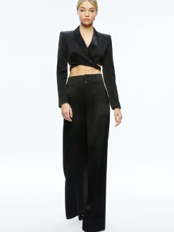 LEONE CROPPED WRAP BLAZER