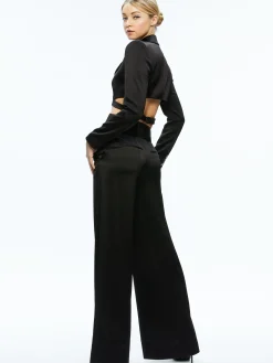 LEONE CROPPED WRAP BLAZER + MAME HIGH RISE WIDE LEG PANT