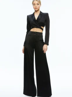 LEONE CROPPED WRAP BLAZER + MAME HIGH RISE WIDE LEG PANT