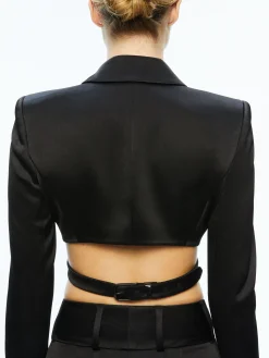 LEONE CROPPED WRAP BLAZER + MAME HIGH RISE WIDE LEG PANT